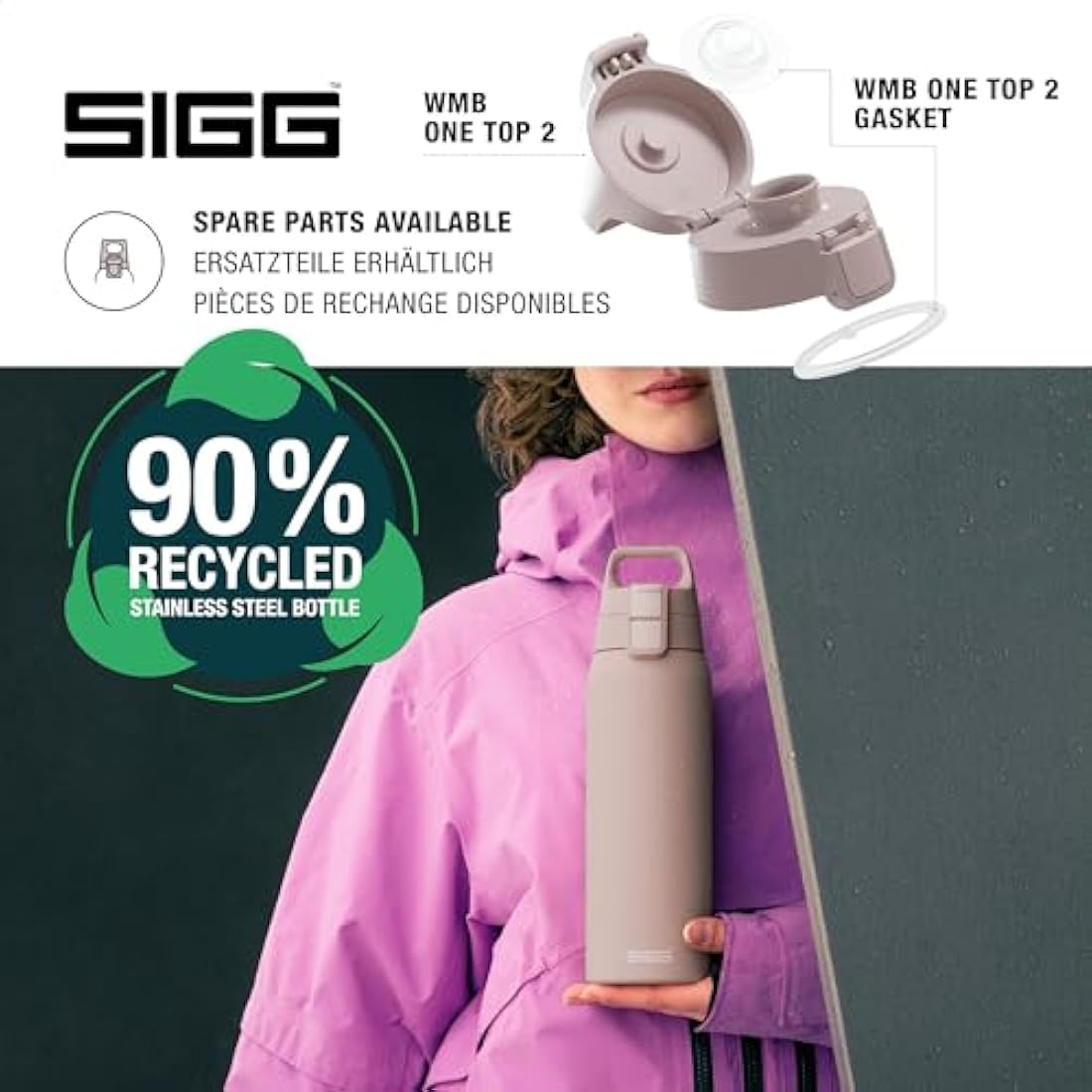 SIGG - Insulated Water Bottle - Shield Therm One - Suitable for Carbonated Beverages - Leakproof - Dishwasher Safe - BPA Free - 90% Recycled Stainless Steel - 0,5L / 0,75L / 1L