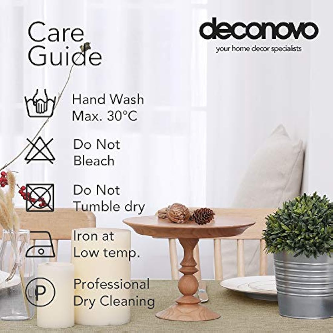 Deconovo Tablecloth Wipeable Faux Linen Table Cover Wrinkle Resistant Table Cloth for Painting 51x63in(130x160cm) Linen