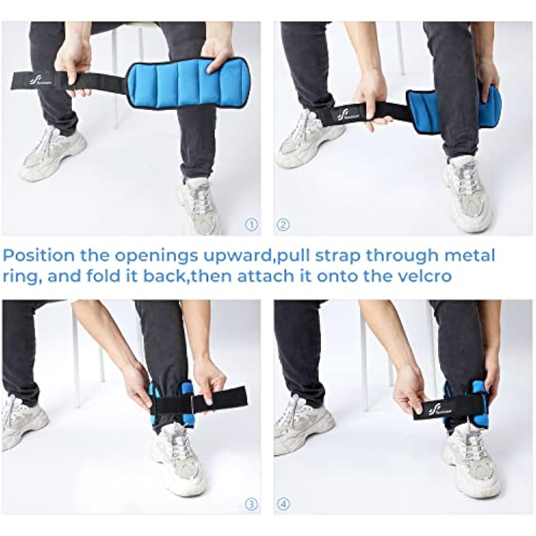 Sportneer Ankle Weights Adjustable Ankle Weights Set Wrist Strap 0.45kg - 2.25kg Each Ankle, 0.9kg - 4.5kg a Pair