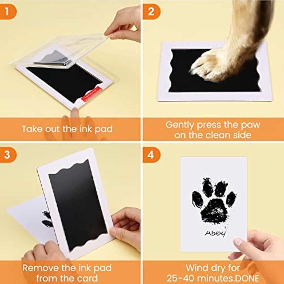 Nabance Baby Handprint and Footprint Kit, Dog Paw Print Kit, 2 Large Size Inkless Ink Pads with 2 Photo Frames, 4 Imprint Card, Pet Paw Print Kit for Dogs & Cats, PawPrint Stamp Pad, Family Keepsake