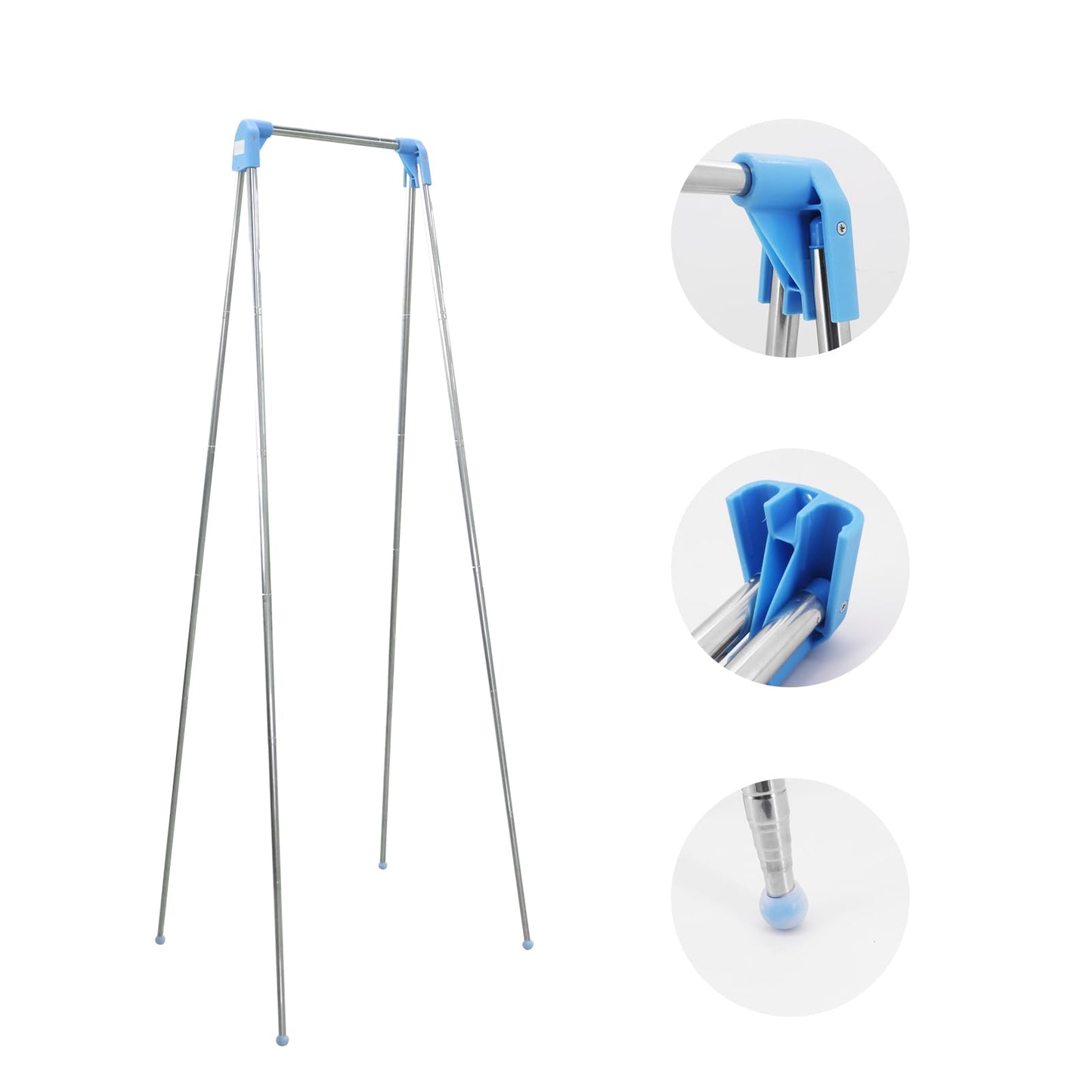 Yuhtech Extendable Clothes Rail Portable Clothes Rack Foldable Small Adjustable Travel Clothes Airer Lightweight Clothes Rack Organiser for Camping