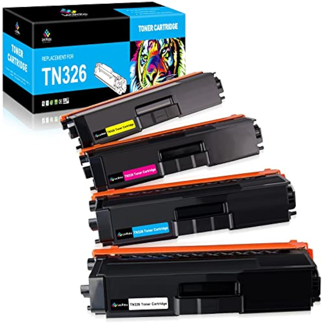 LeciRoba TN326 Toner (4-Pack), High Yield, Compatible with Brother HL-L8250CDW, HL-L8350CDW, MFC-L8600CDW, DCP-L8400CDN Printers, Multi-Colored