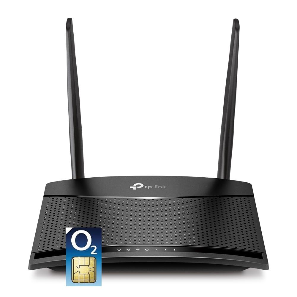 TP-Link MR100 4G Cat4 LTE Single Band Router with O2 Data SIM Card Bundle