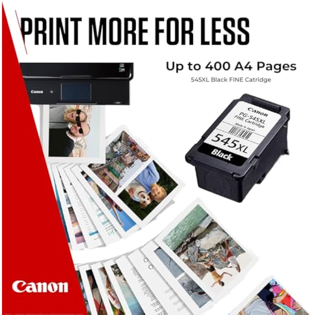 Canon Ink - PG-545XL High Yield Genuine Black Printer Ink Cartridge - Prints Up to 400 A4 Pages (1 x Cartridge)