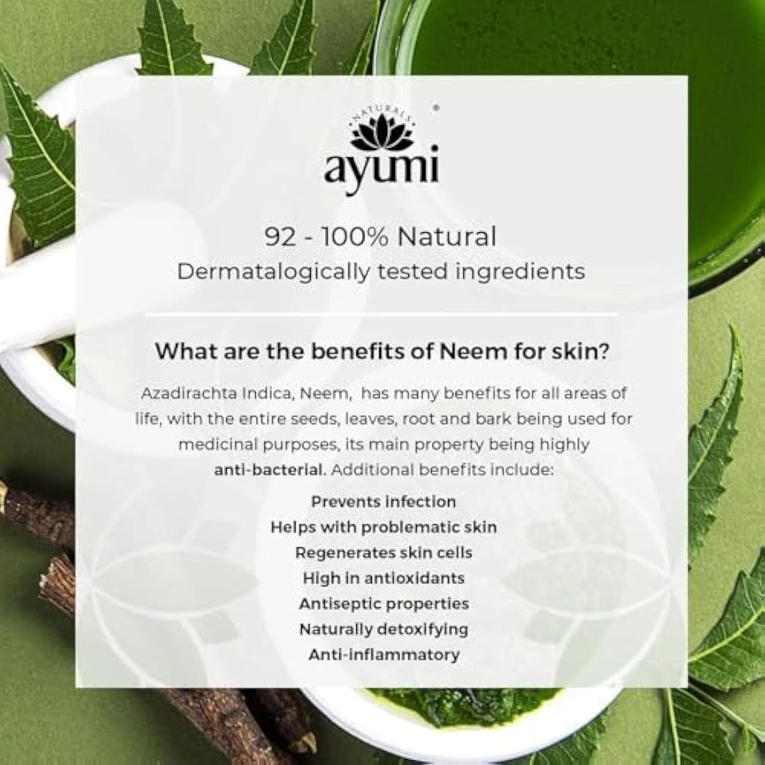 Ayumi Neem & Tea Tree Body Lotion | Oil Control Moisturiser for Oily Skin | Acne Cream with Witch Hazel | Nettle Leaf Hand Cream to Soothe Irritation | Body Moisturiser for Men & Women | 3 x 250ml
