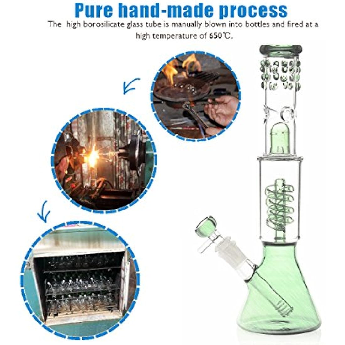 Bong Glass Beaker Bongs Size Straight Tube Dab Rigs Glow in the Dark Water Pipes UV Bongs Ice Pinch Glass Bongs Glows Platform Bong