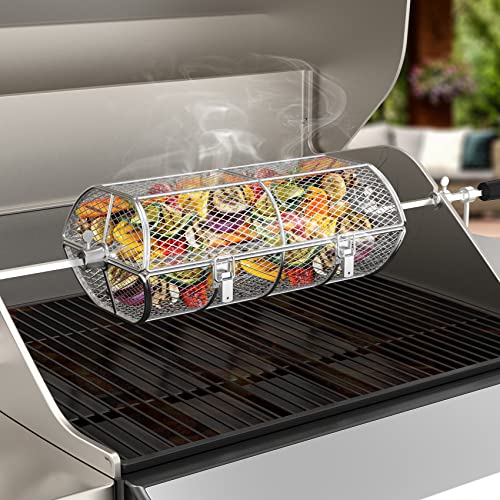 Onlyfire BRK-6039 Stainless Steel Universal Rotisserie Grill Peanut Beans French Fries Basket Fits for Any Gas Grill