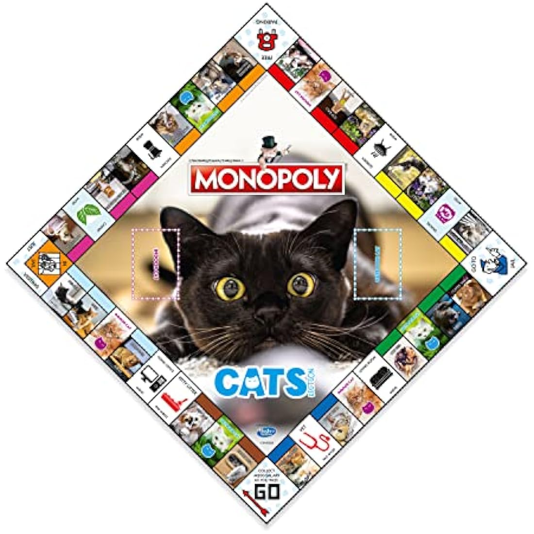 Winning Moves Cats Monopoly Board Game, Buy 22 of our cats favourite places to nap and trade your way to success, great gift for ages 8 plus, Pink