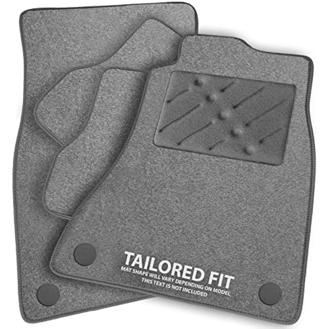 Car Mats FOR BMW 5 Series (F10 / F11) 2013-2016 Grey Carpet & Grey Ribbed Trim & Grey Rectangle Heel Pad [SAPP-1521]