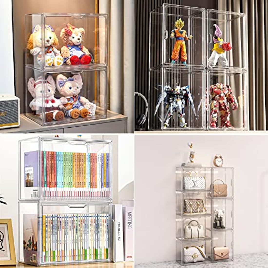 Siyecioa Acrylic Display Case for Collectibles, Transparent Acrylic Display Box with Door, Organizer & Protectors for Pop Figures, Funko Pop、Blind Box、Lego、Minifigure Figurines、Trophy（36×27×27cm）