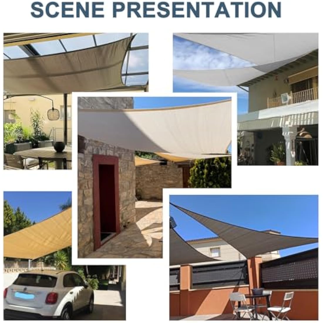 Cool Area Sun Shade Sail 5x5x7m Right Triangle Water Resistant, suitable for gardens, terraces and other outdoor, Charcoal