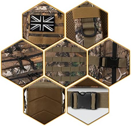 QT&QY 45L Military Tactical Backpacks Molle Army Assault Pack 3 Day Bug Out Bag Hiking Treeking Camouflage Hunting Rucksack