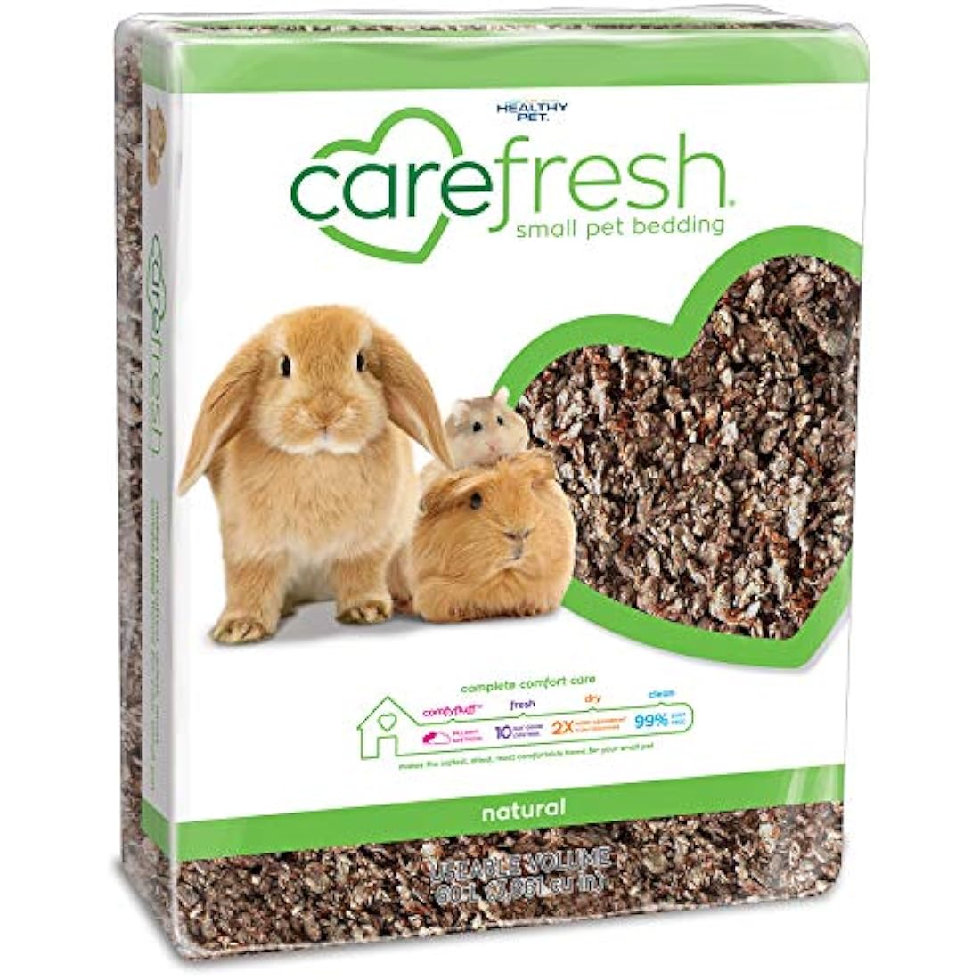 Carefresh 99% Dust-Free Natural Paper Small Pet Bedding with Odor Control, 60 L