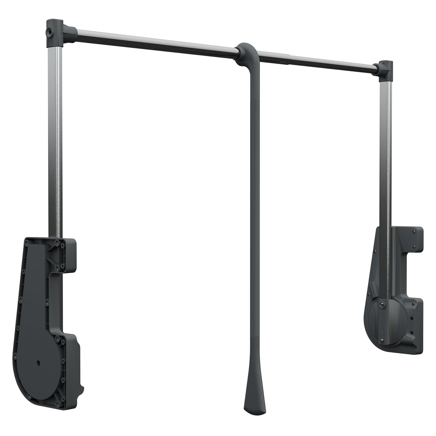 Decoranddecor Adjustable Pull Down Wardrobe Rail, 750mm-1150mm, 15kg Capacity Clothes Rail with Soft Close, Hanging Rail for Sliding and Hinged