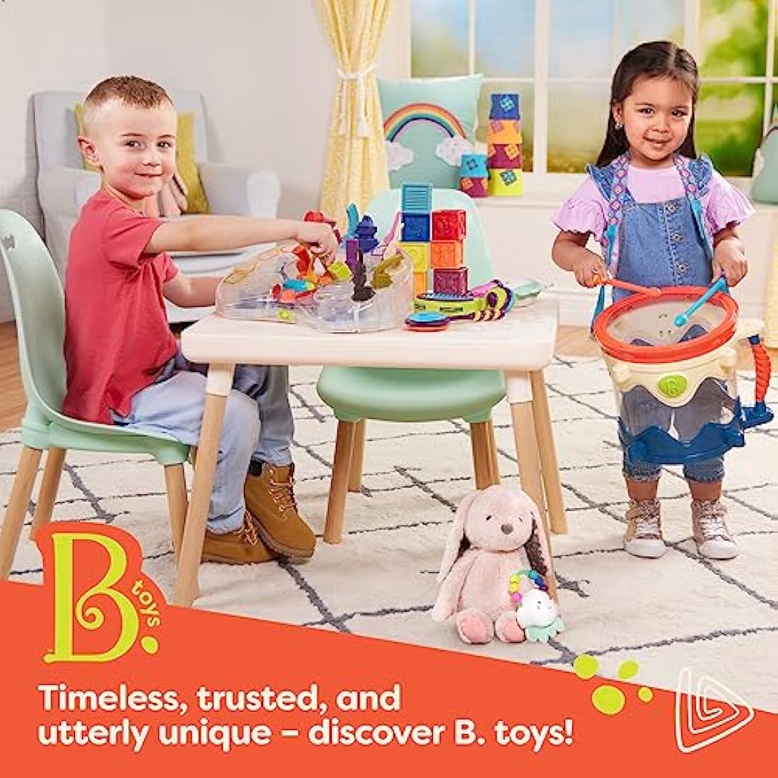 B. toys – 12-Inch Plush Dog – Huggable Dog Stuffed Animal Toy – Soft & Cuddly Plush Puppy – Washable – Babies, Toddlers, Kids – Happy Hues – Cupcake Pup – 0+ Months
