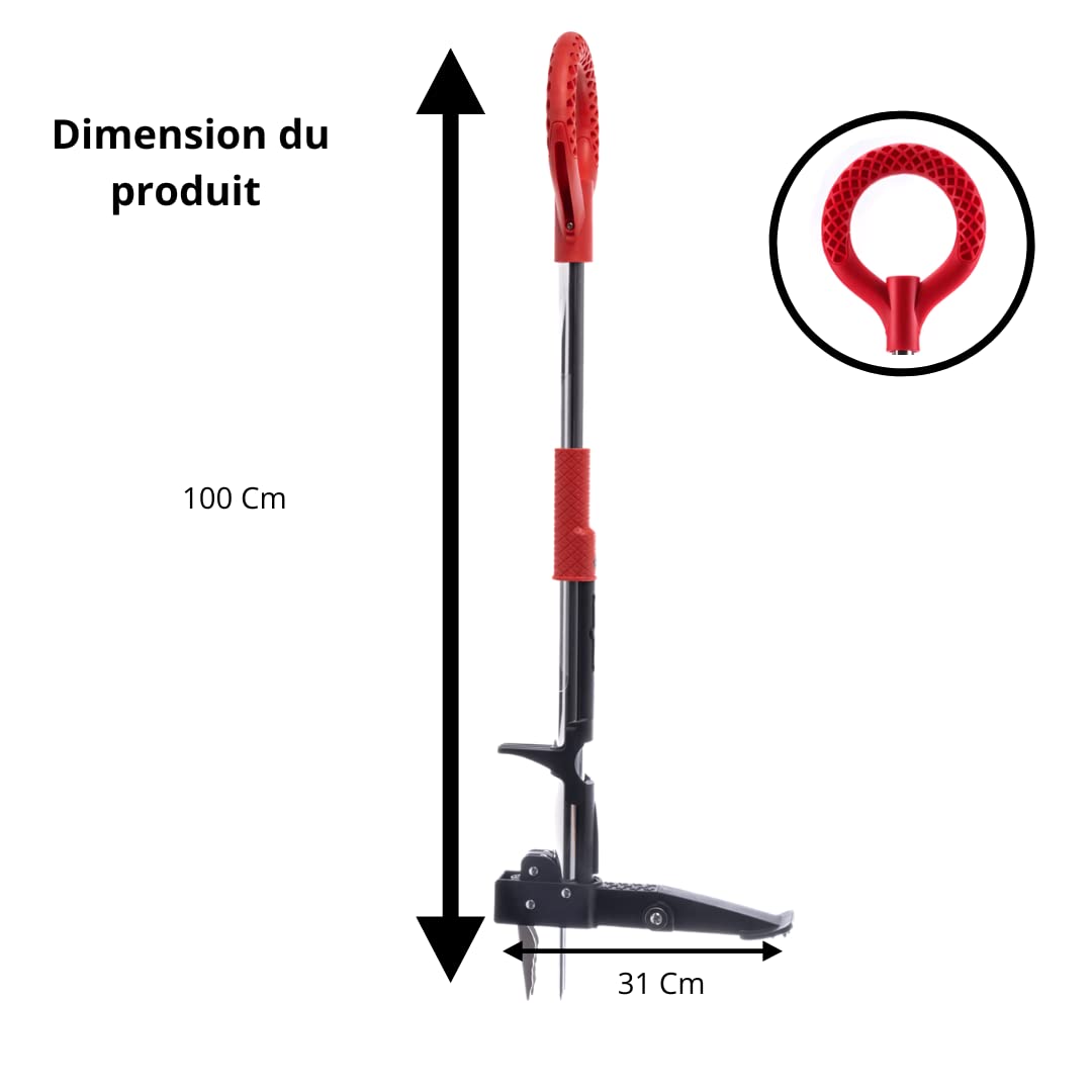 Venteo RootSlayer Manual Weed Remover and Weed Extractor with Pedal - Stainless Steel - Claw and Pedals for Root Digging