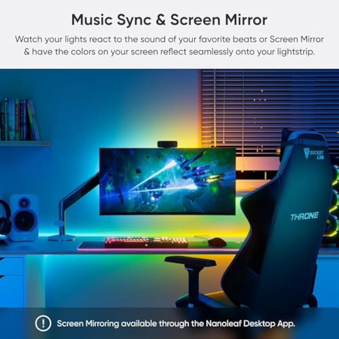 Nanoleaf Matter Essentials 5M HD Led Strip Light, Addressable RGB IC Led Strip - Smart and Multicolour, Matter Over WiFi, Bluetooth, 16M+ Colours, Works with Alexa Google Assistant Apple Homekit