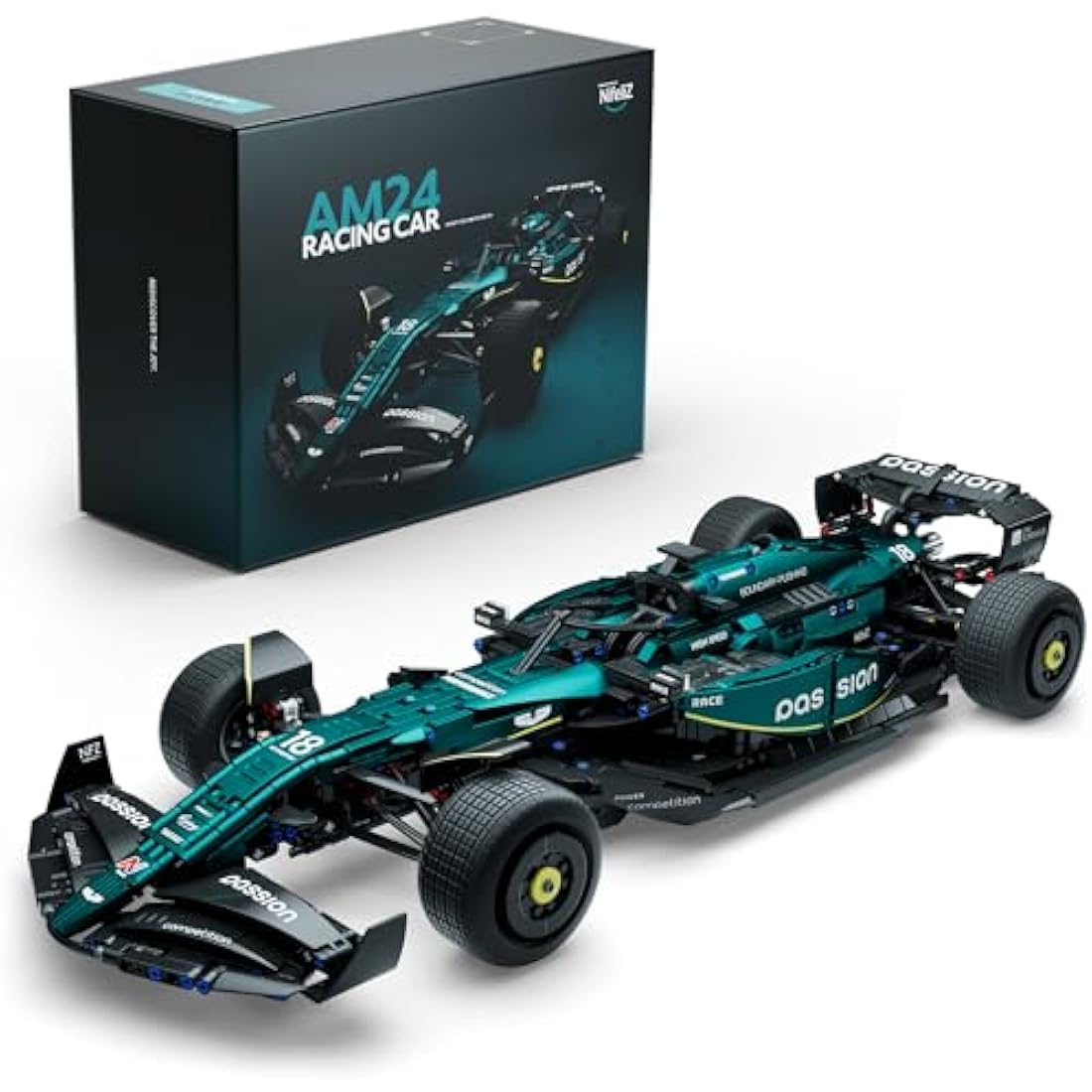 Nifeliz AM24 Formula 1 Racing Car Building Set, 1:8 Scale Collectible Car Model Set for Adults, Home or Office Décor, Gifts for men, Women, Him or Her (2351 PCS, NF10279)