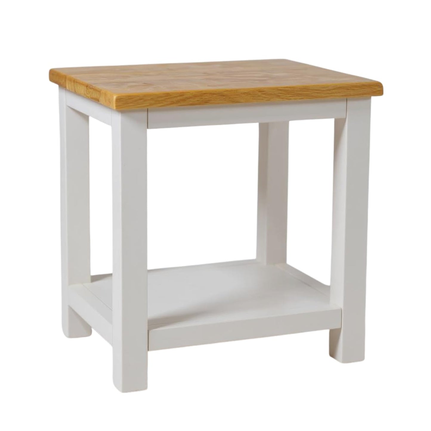 GROFurniture 100% Oak Top Side Table Ready Assembled Painted End Table Nightstand for Bedroom or Livingroom, Oak Bedside Table Cashmere Grey