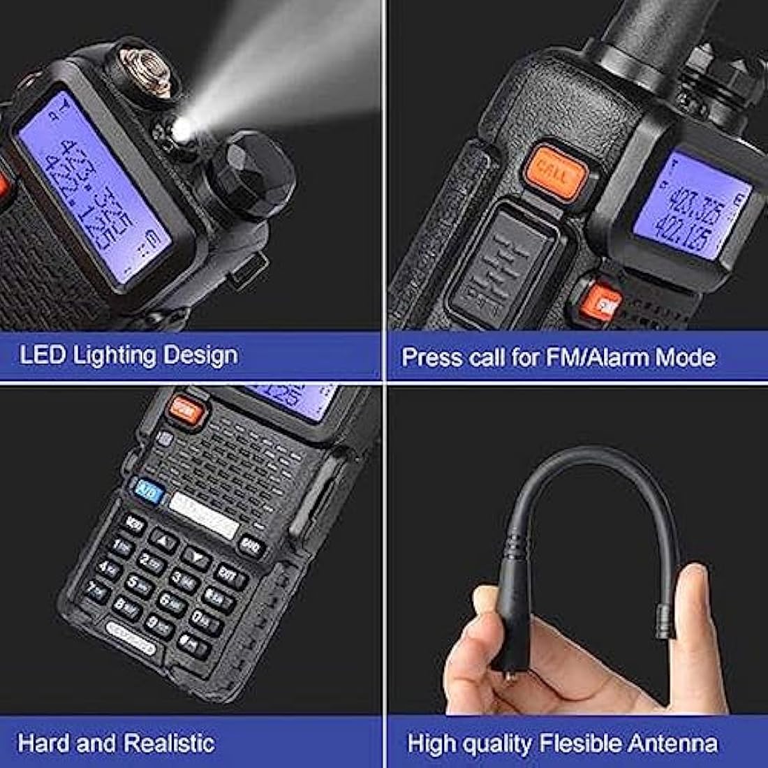 BAOFENG BF UV-5R 8-Watt Dual Band Two-Way Radio (144MHz-146MHz VHF & 430MHz-440MHz UHF) Includes Full Kit, Black