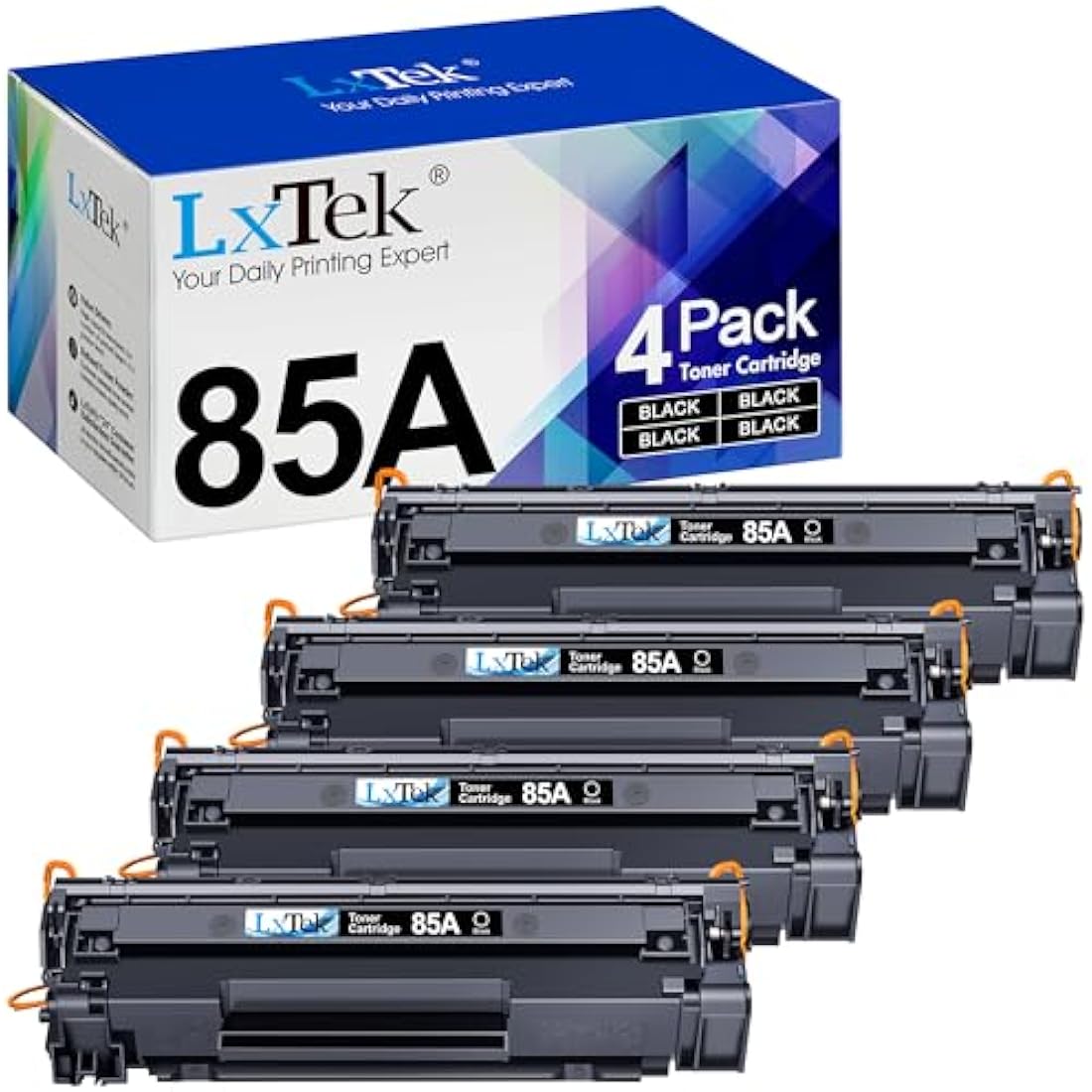 Compatible Toner Cartridge Replacement for HP 85A CE285A Compatible with Laserjet Pro P1102W P1102 P1106 M1132MFP M1217NFW M1212NF M1132 P1100 M1136 M1210 M1212 M1213NF (Black,4-Pack)