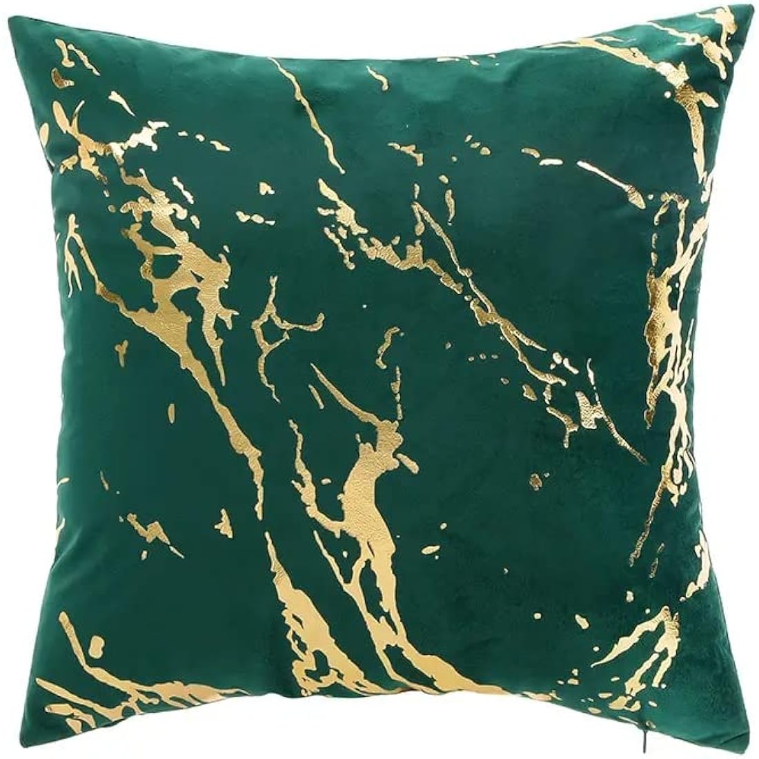 RKAAS HOME Pack of 2 Super Soft Decorative Luxurious Dutch Velvet Square Cushion Covers for Living Room Sofa Couch Bed 45cm x 45cm 18x18 Inches (Pack of 2 - Marble Pattern Green)