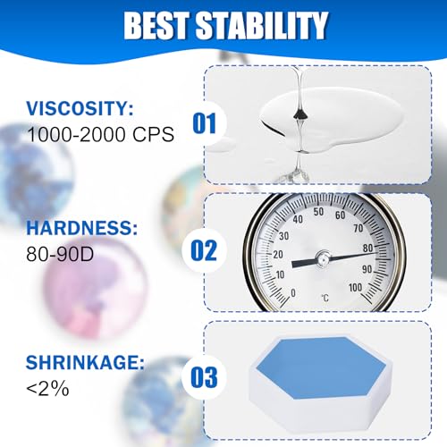 UV Resin - 2,000g Crystal Clear UV Curing Resin, Low Odor Hard Type Ultraviolet Cure Glue for DIY Jewelry Making, Resin Crafts, Painting - Transparent