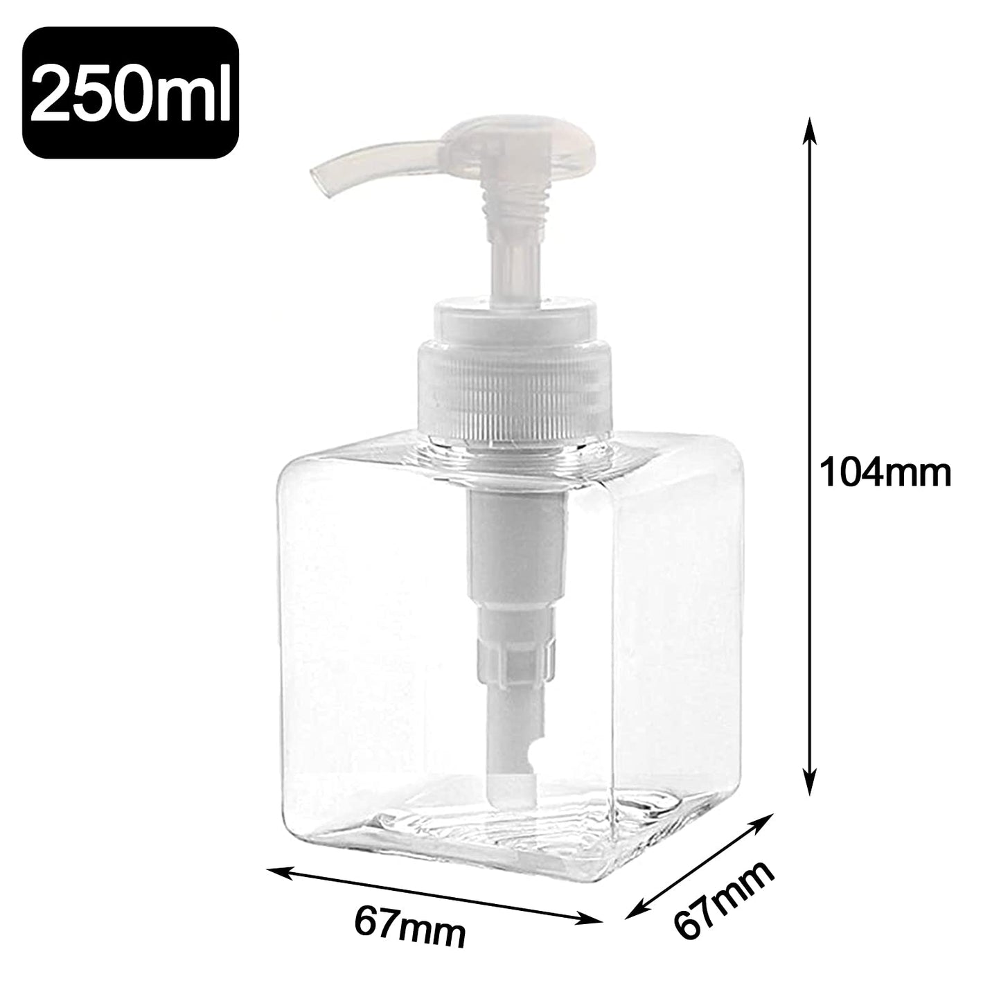 Yalbdopo 2PCS 250ml / 8.5oz Empty Pump Dispenser Bottle Refillable Plastic Lotion Pump Bottles