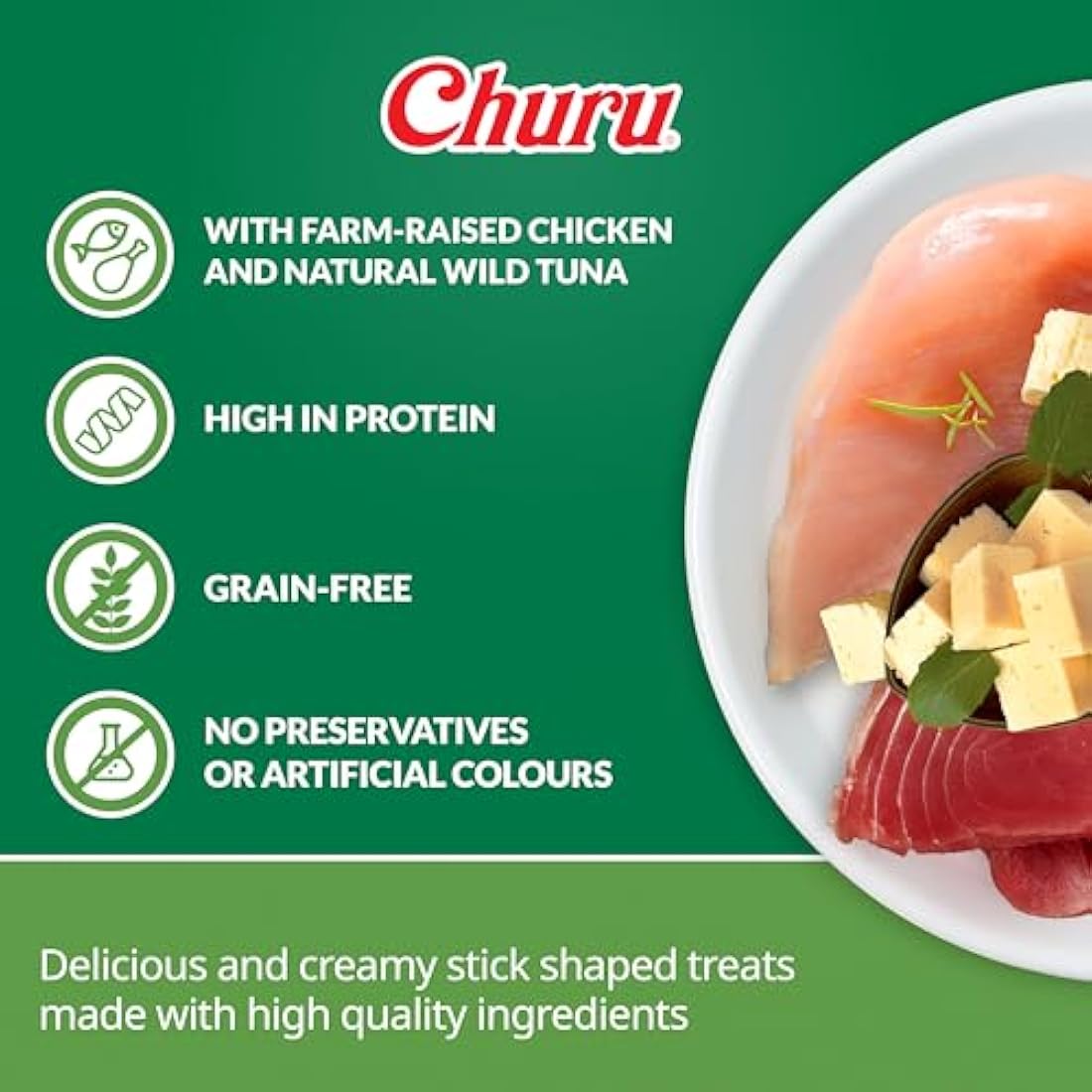 Churu Bites by INABA Dog Treat - Chicken & Cheese Flavour 8 Pack (64 x 12g total) / Crispy Pouches with Creamy Filling, Delicious & Healthy Snack for Dogs, Training Treat, Natural, Grain Free