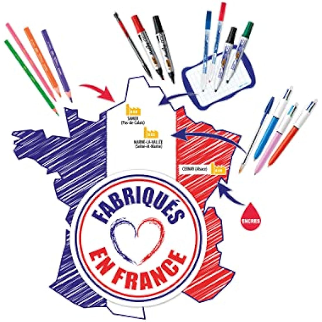 BIC Kit Rentrée des Classes - 18 Feutres de Coloriage/18 Crayons de Couleur/8 Crayons à Papier HB, Lot de 3