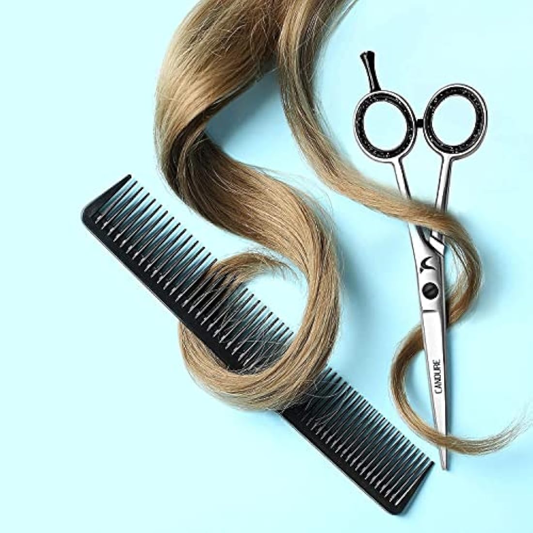 CANDURE Hairdressing Barber Hair Scissor for Professional Hairdressers Barbers Stainless Steel Hair Cutting Shears - For Salon Barbers, Men, Women, Children and Adults