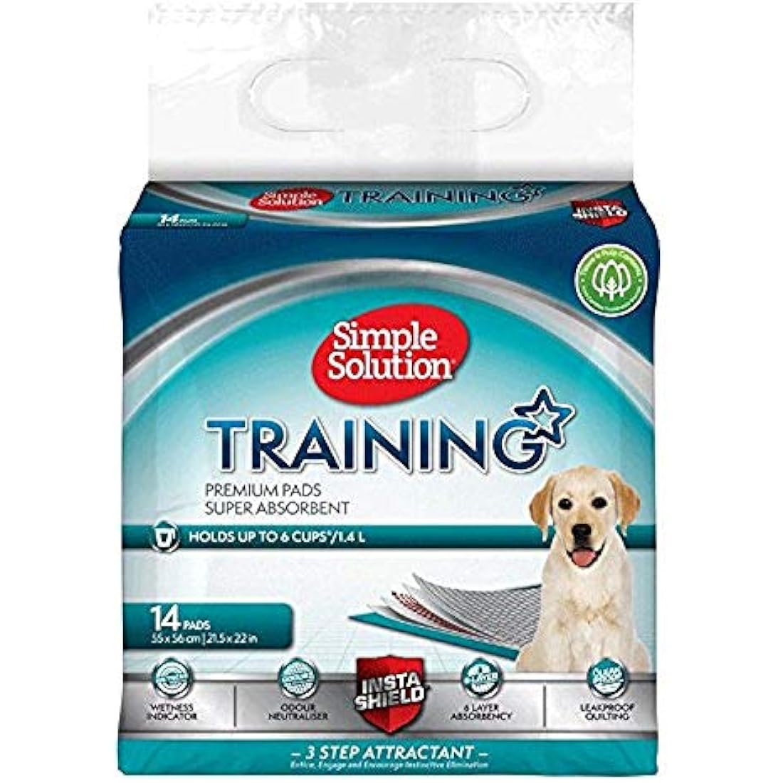 Simple Solution Absorbent Premium Dog and Puppy Training Pads -Pack of 14