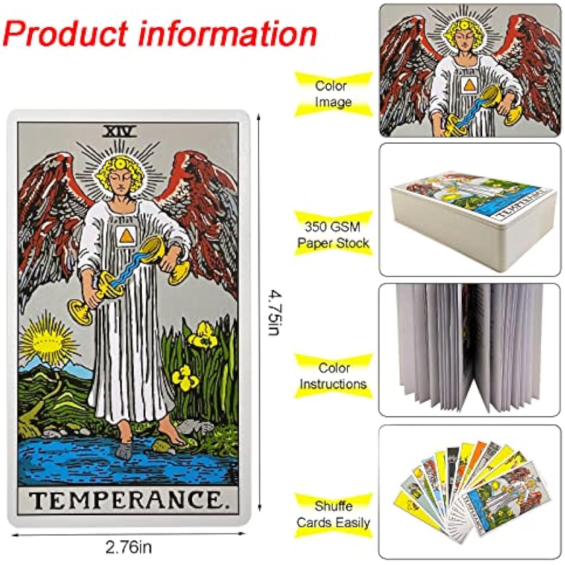 IXIGER Tarot Cards and Book for Beginners Set,Tarot Cards with 165 Page Guide Book,Tarot Cards Deck,78 Pcs Classic Tarot Cards Deck for Beginners and Experts Readers with Black Velvet Pouch Bag