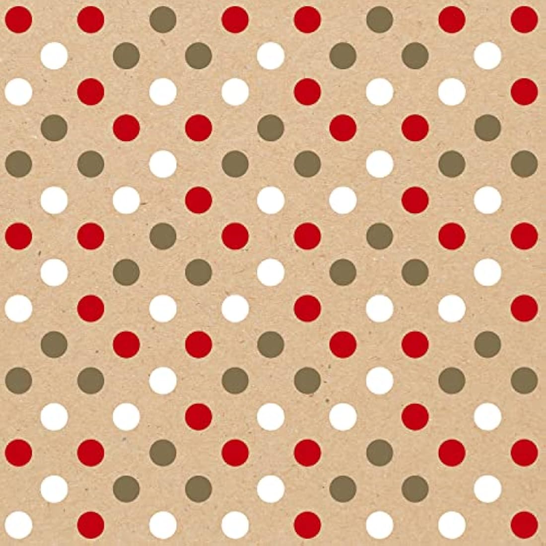 Clairefontaine - Ref 223800C - Recycled Kraft Long Roll Wrapping Paper (Single Roll) - 70cm Width x 50m Length, 70gsm Recycled Kraft Paper - Dots Design