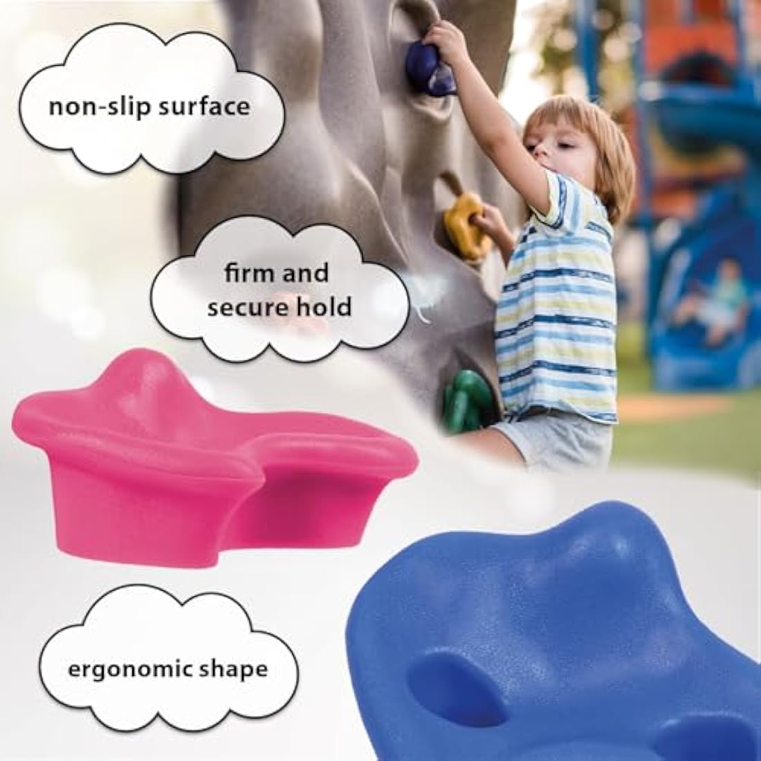 ALPIDEX Children's climbing holds, load capacity up to 200 kg, Mounting material included, different quantities multicolored - 30 pieces