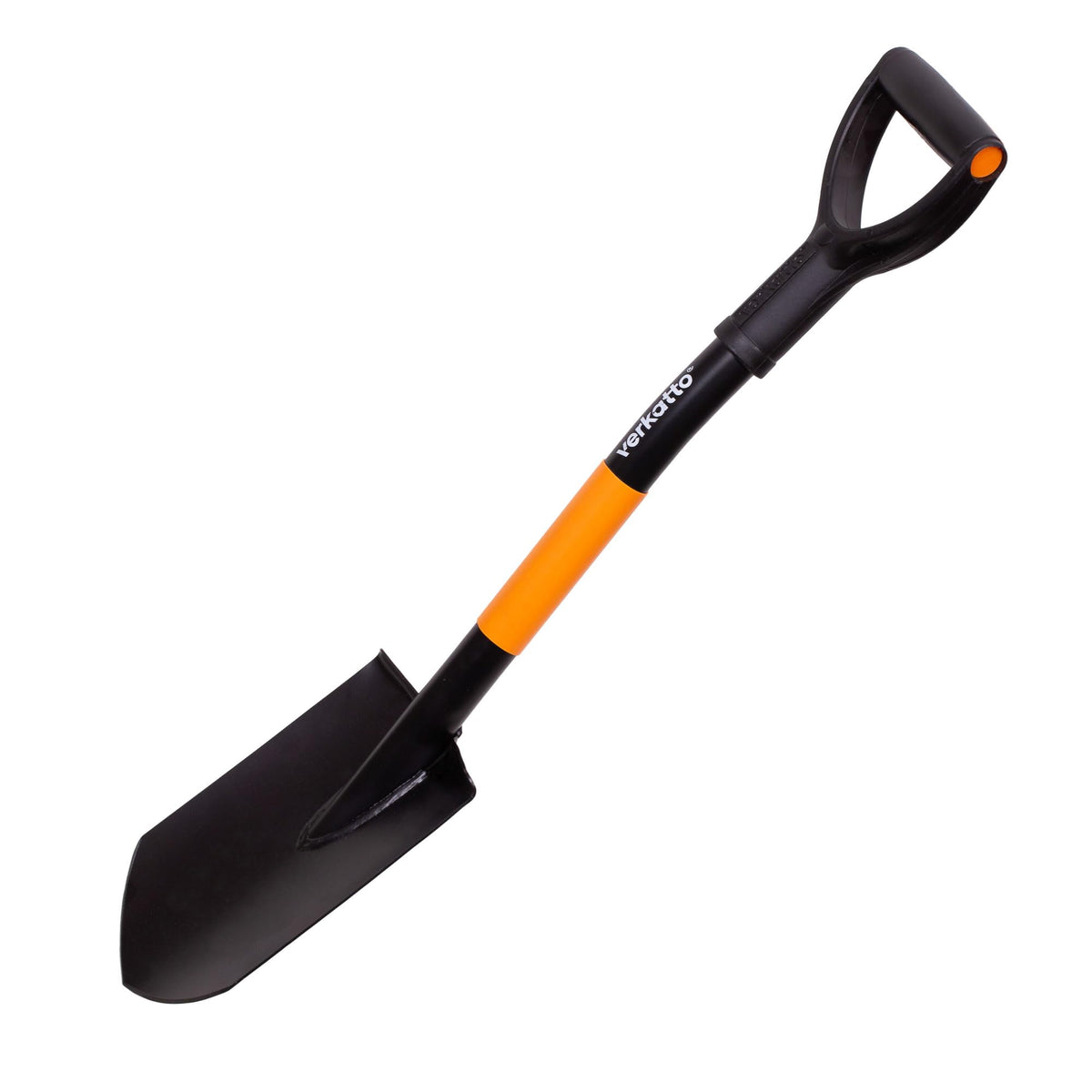 MIVOS Hardened Steel Pointed Spade - 75 cm - Mini Field Spade with Metal Handle and D-Handle - Shovel - Gardener Spade - Small Pointed Shovel for