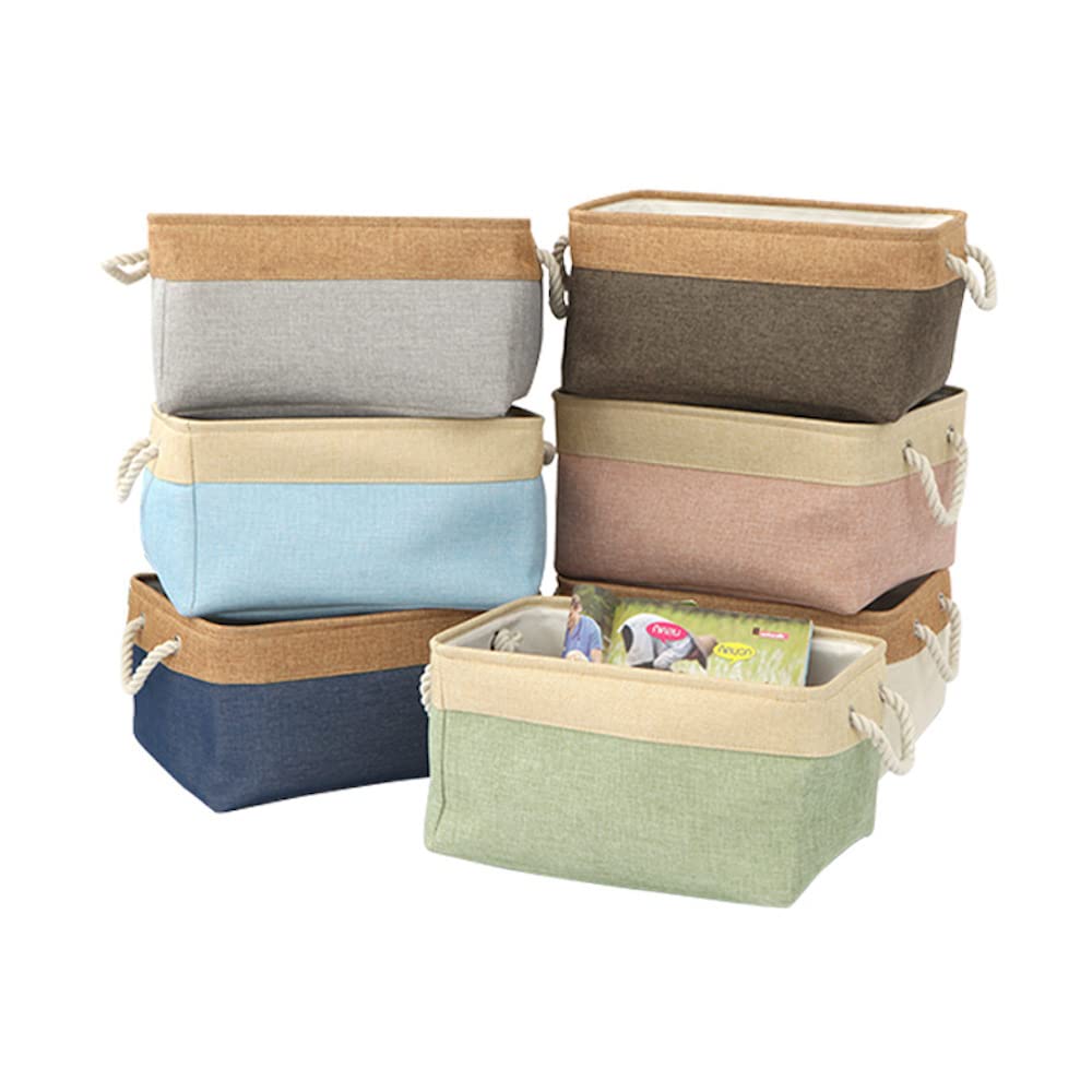 Anevous Storage Box 36 x 26 x 16 cm, Foldable Storage Basket, Fabric Storage Baskets with Cotton Rope, Fabric Boxes Storage for Toys, Shelves