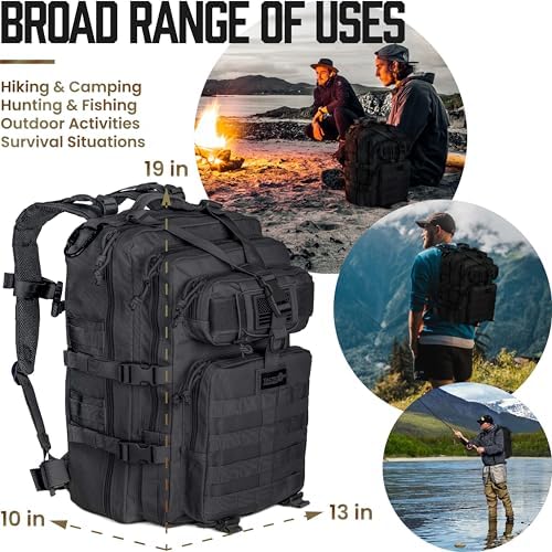 Tacticon 24BattlePack Tactical Backpack | 1 to 3 Day Assault Pack for Men 40L | Combat Veteran Owned Company | Camping Hiking