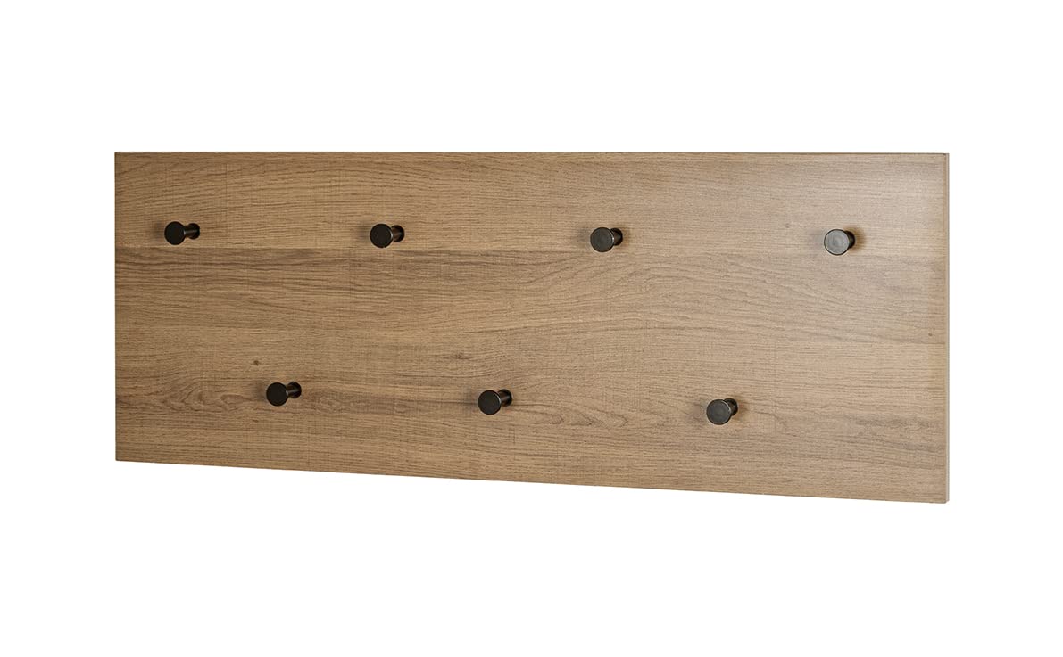 HAKU Wardrobe Oak, Black, MDF, Metal - Dim.: W 80 cm x H 30 cm x D 5 cm, Style: Modern