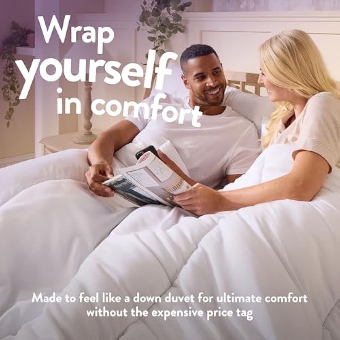 Slumberdown Feels Like Down King Size Duvet 10.5 Tog - Ultra Soft All-Year Round King Quilt for Spring, Summer, Autumn & Winter - UK Made, Non-Allergenic & Machine Washable (225 x 220cm)