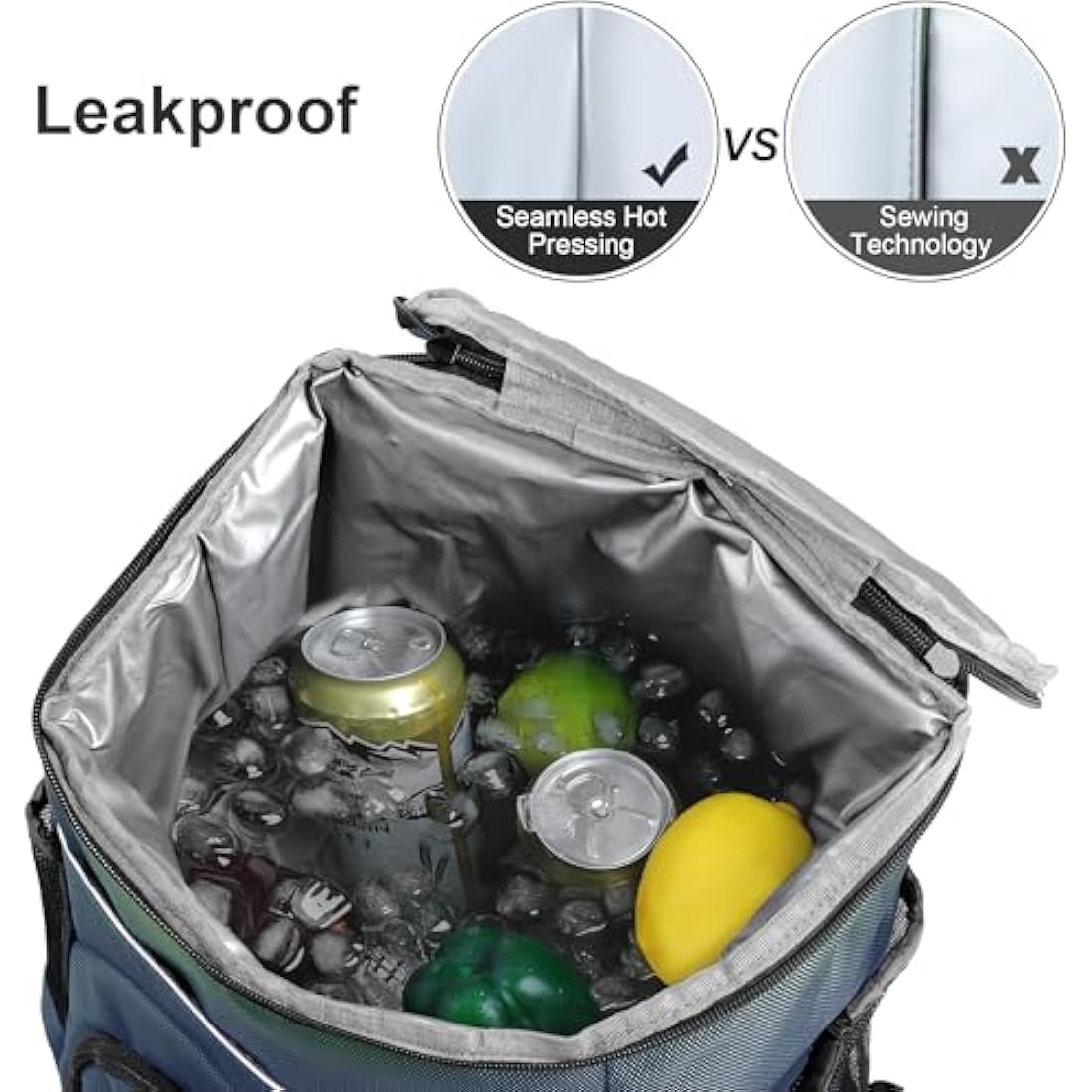 Outplea 30L Cooler Backpack, 36 Cans Insulated Soft Cooler Bag with Top Easy Access Pocket, Leak Proof Picnic Backpack for Beach Travel Camping BBQ