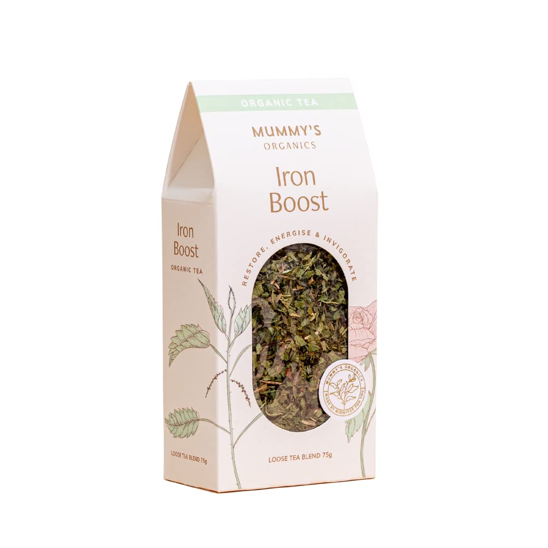 Iron Boost - Organic Herbal Tea | 45g Loose Leaf | Organic Nettle & Rosehip | Caffeine Free | Made By Midwives