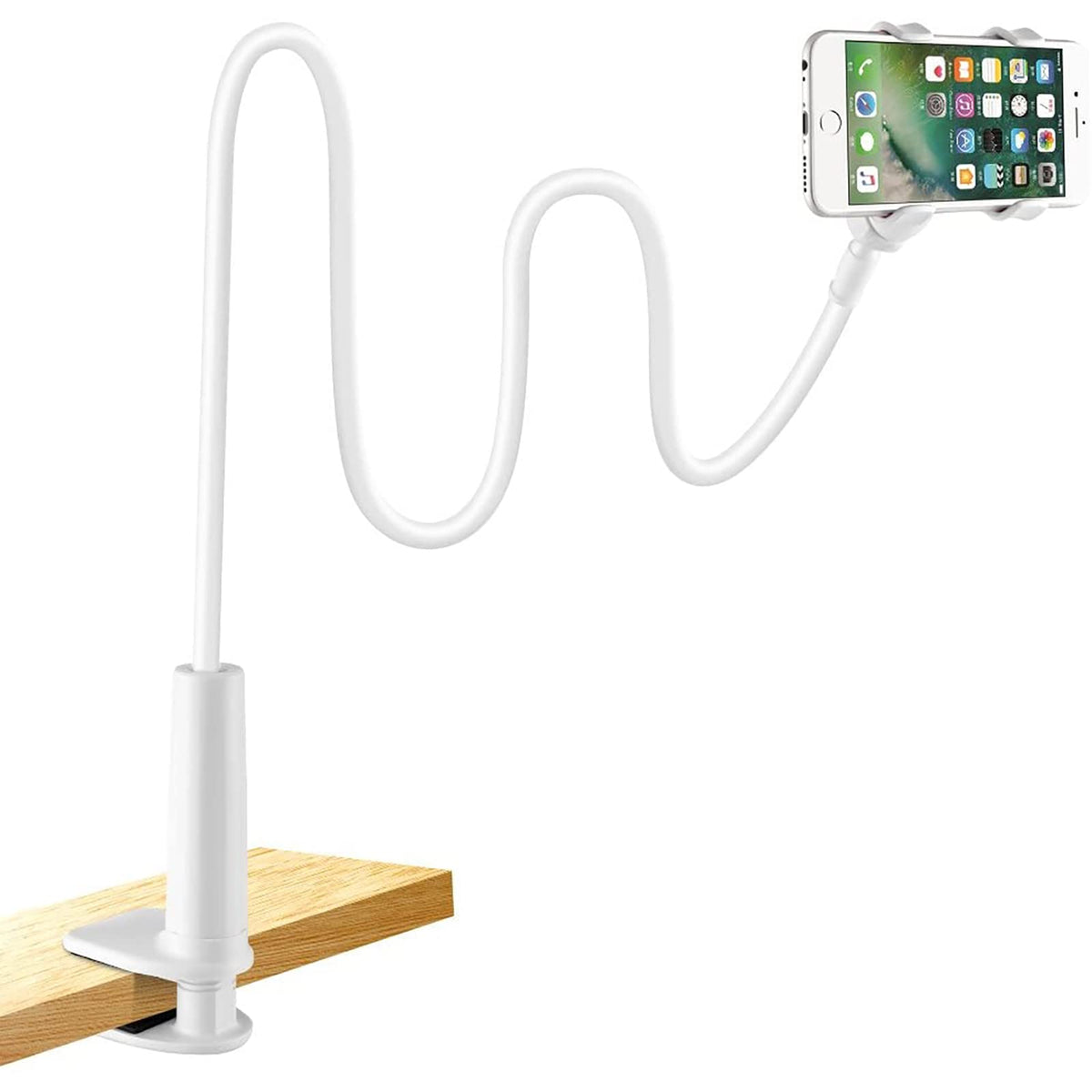 LONZOTH Cell Phone Holder, Gooseneck Phone Holder for Bed Clip Lazy Bracket Flexible Long Arm Clamp Mount Stand for iPhone 14 13 12 11 Pro Xs XR X 8