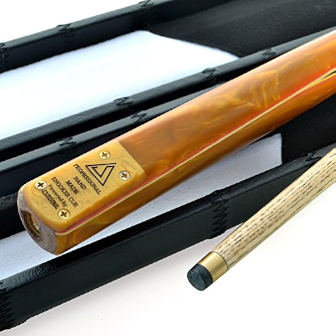 CUESOUL 57" 3/4 Jointed Snooker Cue Hand-Spliced with 2 Extensions Packed in Leatherette Cue Case