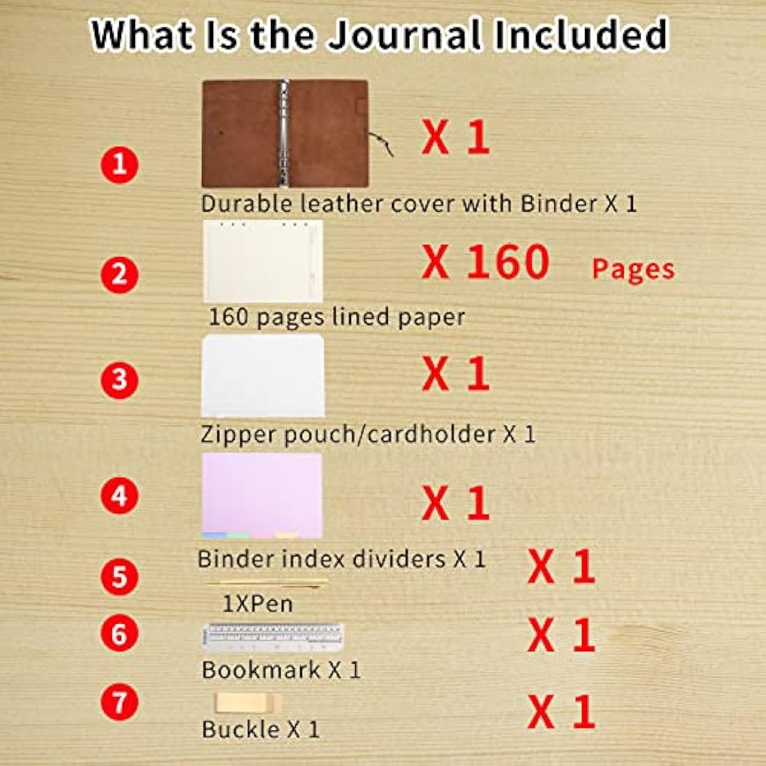 WONDERPOOL A5 Leather Diary Lined Paper Notebook & Pen - Refillable 6 Ring Binder Writing Spiral Journal with Ruled Notepads for Office Travel Work and Plan Agenda(a-Maroonpink, A5)