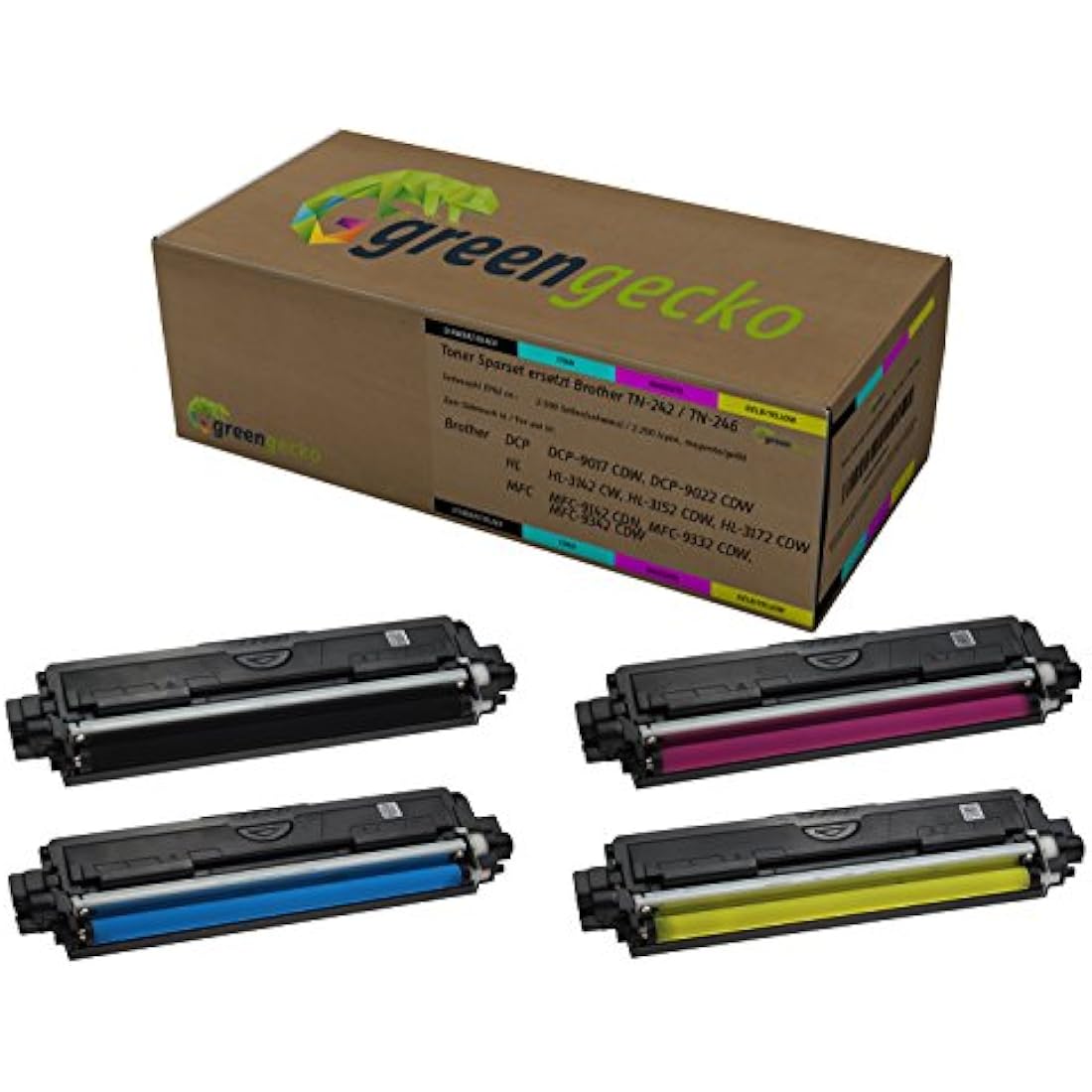XXL Toner Set replacement Brother TN-242 / TN-246 | for Brother HL-3142cw, DCP-9022cdw, MFC-9142cdn, MFC-9332cdw, MFC-9342cdw / cartridges black, cyan, magenta, yellow