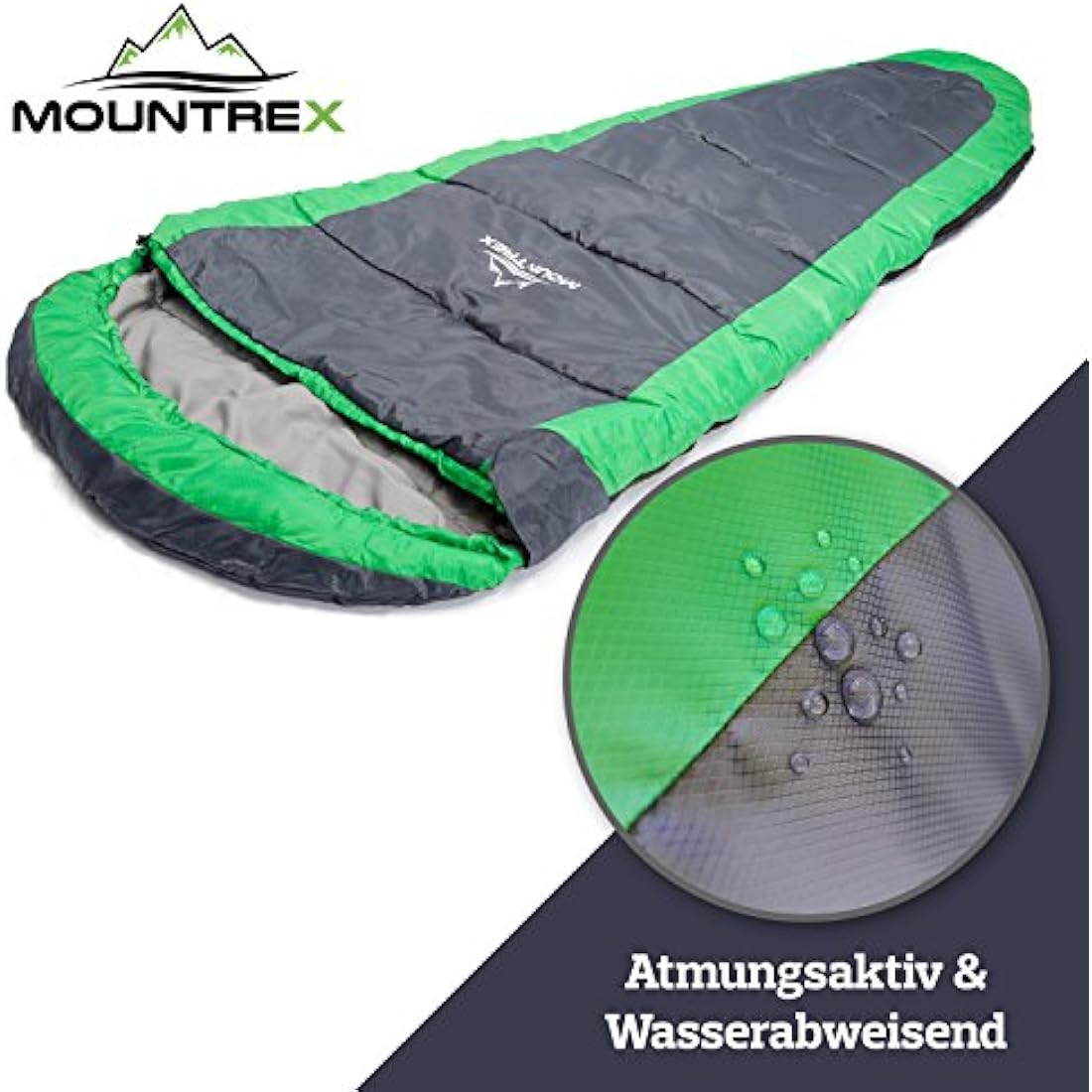 MOUNTREX® Sleeping Bag - Ultralight & Compact (850 g) - Outdoor Summer Sleeping Bag - Mummy Sleeping Bag (205 x 75 cm) - Small Pack Size and Lightweight - for Teenagers and Adults + Bonus Travel