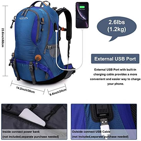 G4Free Hiking Backpack 50L Waterproof Backpack with Rain Cover for Mountaineering Travel Camping Trekking Outdoor Sports for Men Women