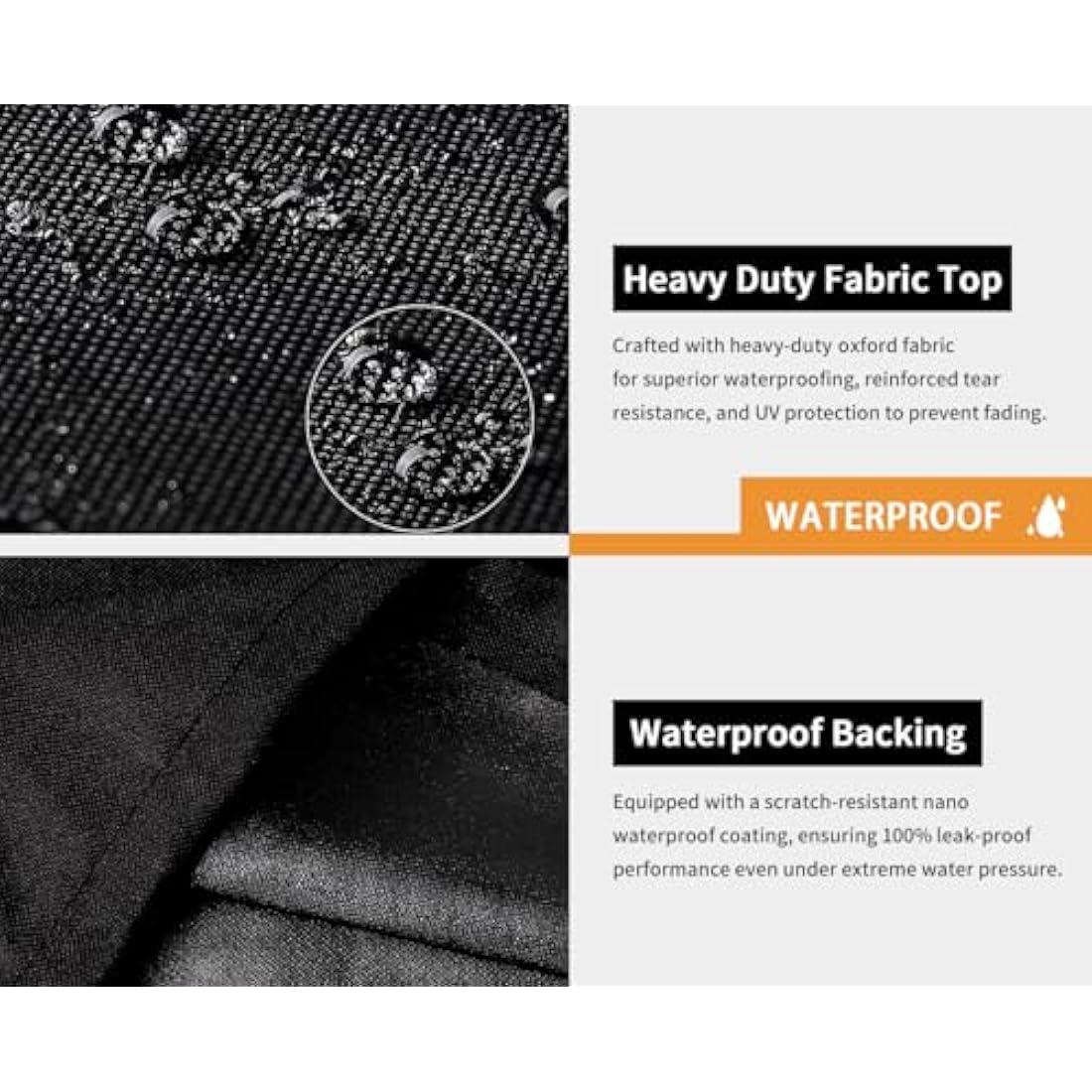 Dokon Garden Furniture Cushion Storage Bag Waterproof Christmas Tree Storage Bag Anti-UV Heavy Duty Oxford Fabric Outdoor Cushion Bags with Durable Handle and Zipper (125x40x55cm) - Black