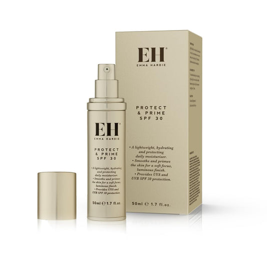 Emma Hardie 50ml Protect & Prime SPF30 Protection Sunscreen Moisturiser with Hyaluronic Acid, Defences Against UVA & UVB Damage and Premature Ageing,